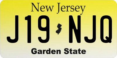 NJ license plate J19NJQ