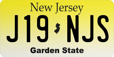 NJ license plate J19NJS