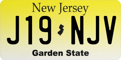 NJ license plate J19NJV