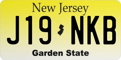 NJ license plate J19NKB