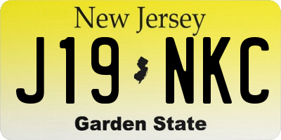 NJ license plate J19NKC