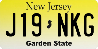 NJ license plate J19NKG