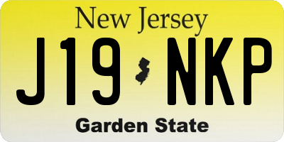 NJ license plate J19NKP