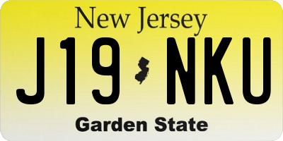 NJ license plate J19NKU