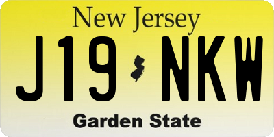 NJ license plate J19NKW