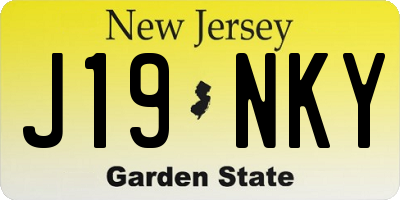 NJ license plate J19NKY