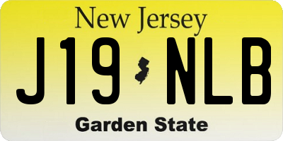 NJ license plate J19NLB