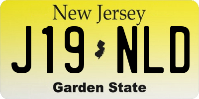 NJ license plate J19NLD