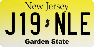 NJ license plate J19NLE