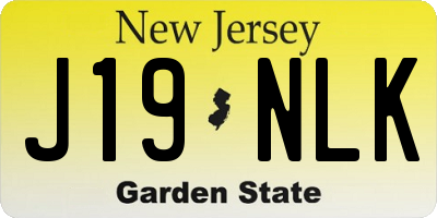 NJ license plate J19NLK