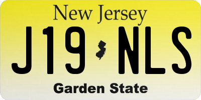 NJ license plate J19NLS