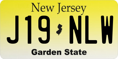 NJ license plate J19NLW