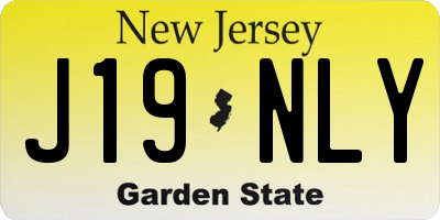 NJ license plate J19NLY