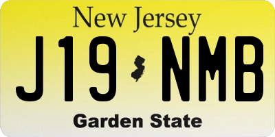 NJ license plate J19NMB