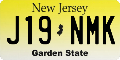 NJ license plate J19NMK