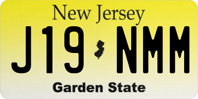 NJ license plate J19NMM