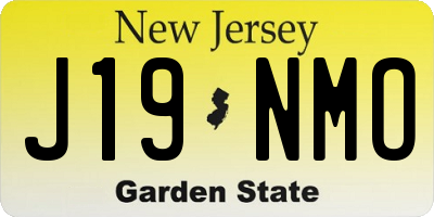 NJ license plate J19NMO