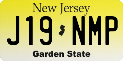 NJ license plate J19NMP