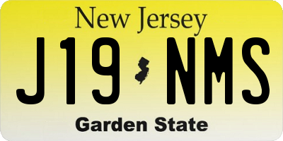 NJ license plate J19NMS