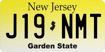 NJ license plate J19NMT