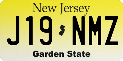 NJ license plate J19NMZ