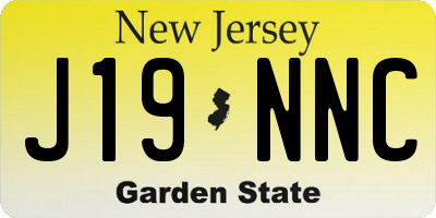 NJ license plate J19NNC