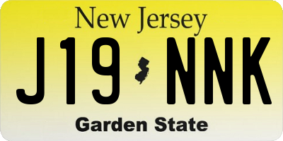 NJ license plate J19NNK