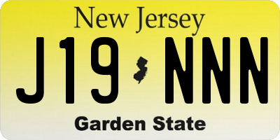 NJ license plate J19NNN