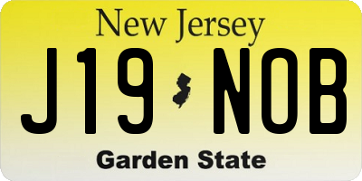 NJ license plate J19NOB
