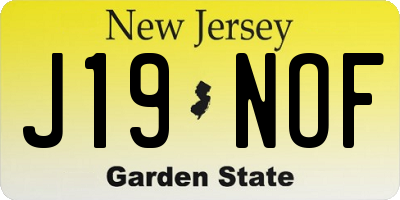 NJ license plate J19NOF