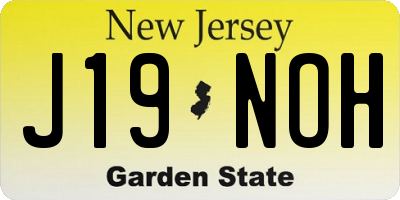 NJ license plate J19NOH