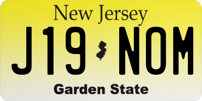 NJ license plate J19NOM