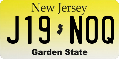 NJ license plate J19NOQ