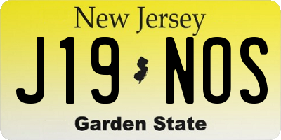 NJ license plate J19NOS