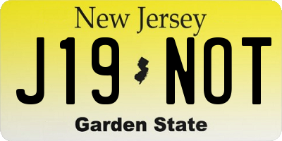 NJ license plate J19NOT