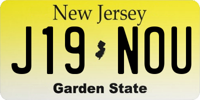 NJ license plate J19NOU