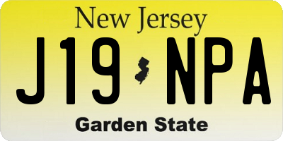 NJ license plate J19NPA