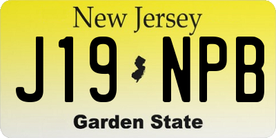 NJ license plate J19NPB