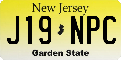 NJ license plate J19NPC