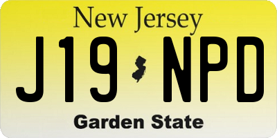 NJ license plate J19NPD