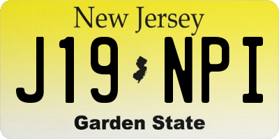 NJ license plate J19NPI