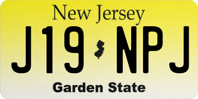 NJ license plate J19NPJ