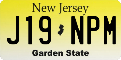 NJ license plate J19NPM
