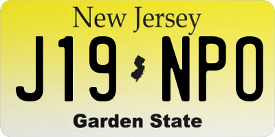NJ license plate J19NPO