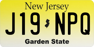NJ license plate J19NPQ