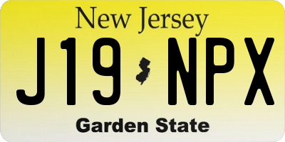 NJ license plate J19NPX
