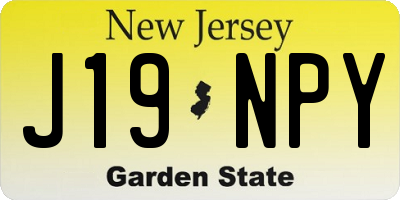 NJ license plate J19NPY