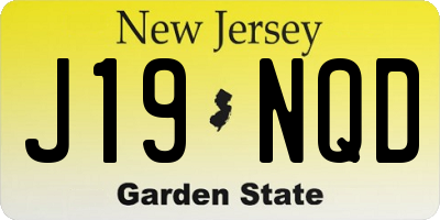 NJ license plate J19NQD