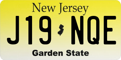 NJ license plate J19NQE
