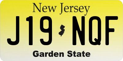 NJ license plate J19NQF